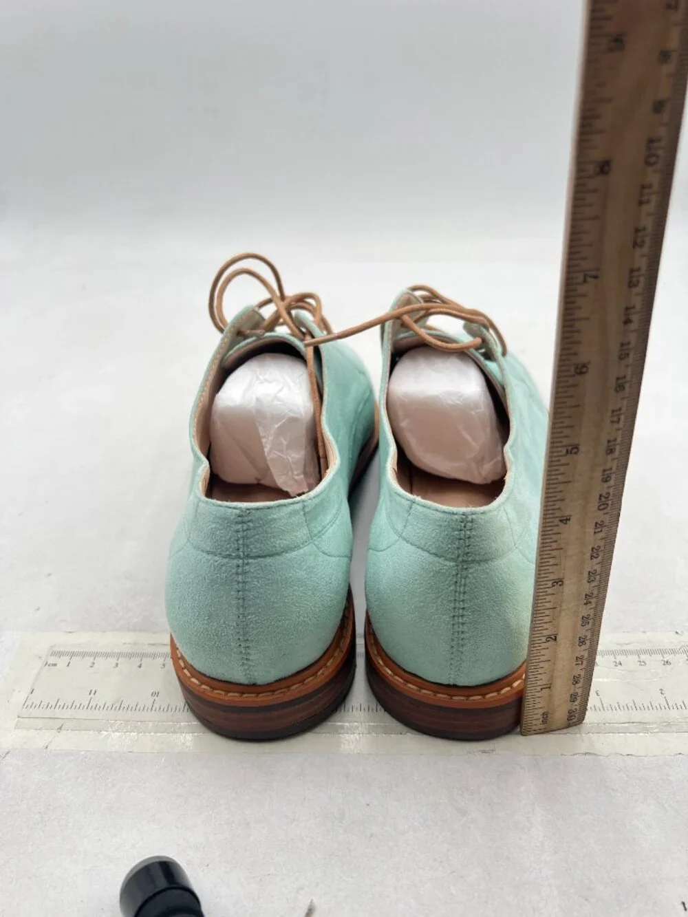 FSJ Green Men's Oxford Round Toe Lace-up Low Stacked Heel Wingtip Dress Shoes